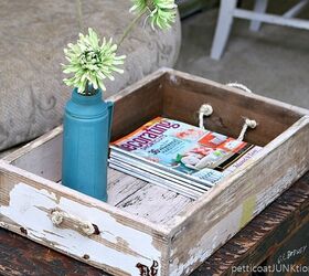 old drawer recycled into a tabletop tray