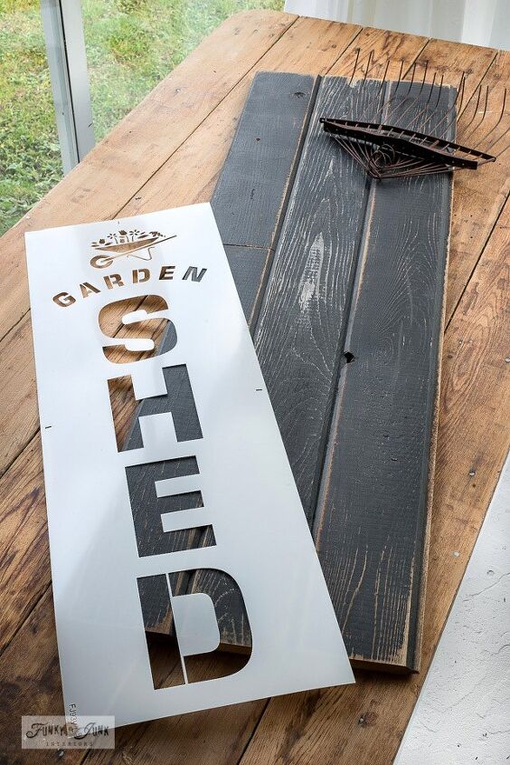 flip a plain shed into a charming garden feature with this shed sign, About the stencil