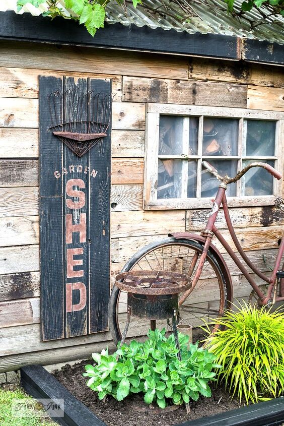 flip a plain shed into a charming garden feature with this shed sign, The finished sign