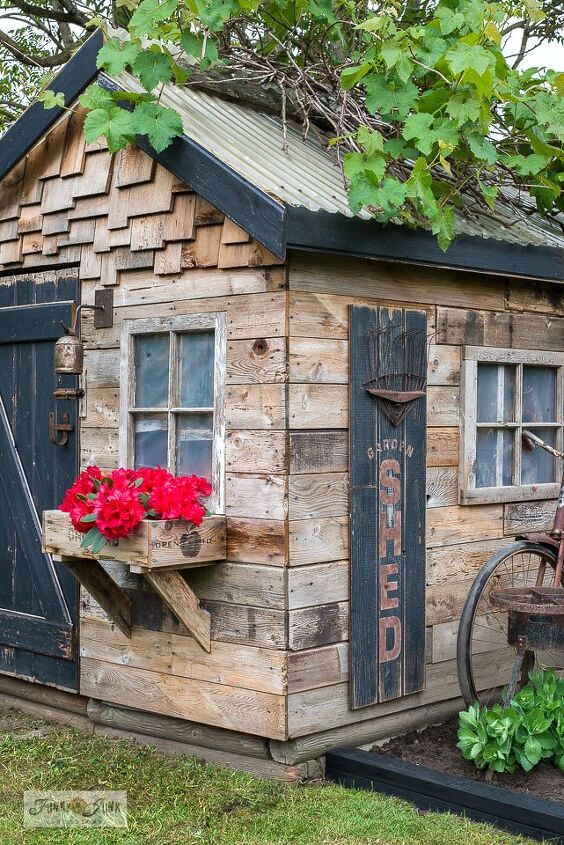 flip a plain shed into a charming garden feature with this shed sign