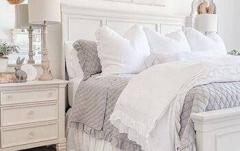 Falda de cama con volantes sin coser, Dormitorio Cottage, Tela de caucho blanqueada