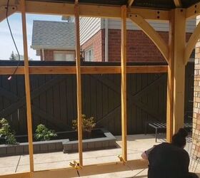 give your gazebo a custom look, All clamped and ready for first piece