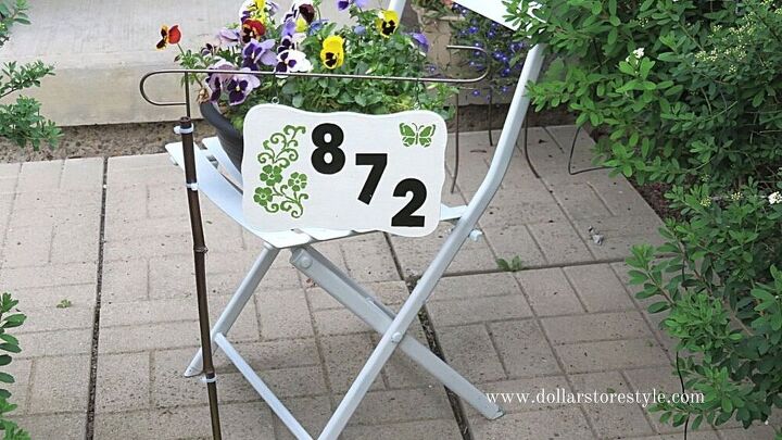 make an easy house number sign with supplies from dollar tree