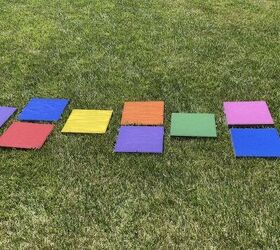 Paint 10 pavers to instantly make your backyard more fun