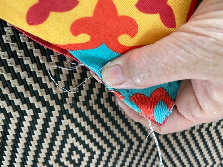 from placemats to seat cushions, Hand sewing seam back shut