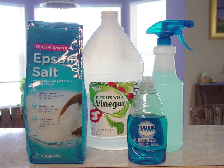 s 10 ways to get rid of weeds in your summer garden, Spray them with vinegar epsom salt and dish soap