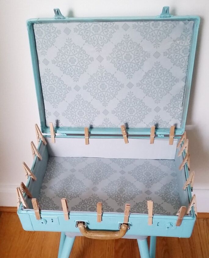 upcycled diy vintage suitcase table