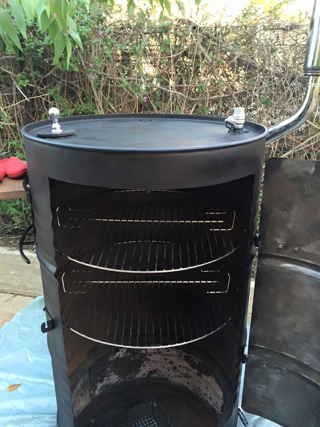 s 15 ideas for people who are serious about their backyard bbqs, A huge barrel BBQ smoker