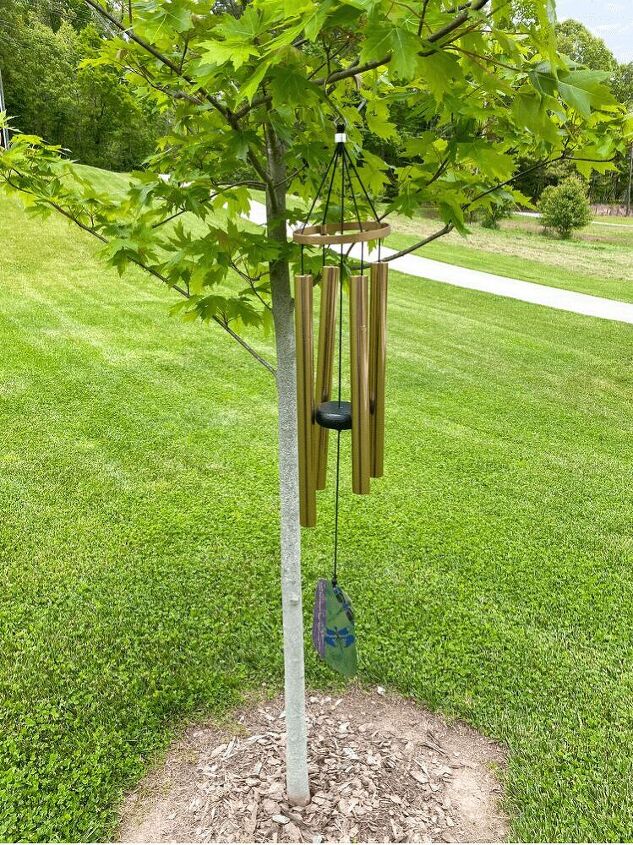 easy wind chime refresh, Here is what the wind chimes looked like before I will link all the products I used below to transform it