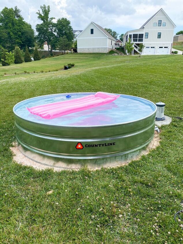 diy stock tank pool, How cool is this looking so far We plan on adding a lot around this area in the backyard too