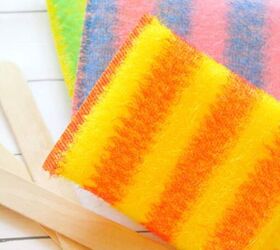 All you need are sponges and popsicle sticks for this super cute, $5 summer idea