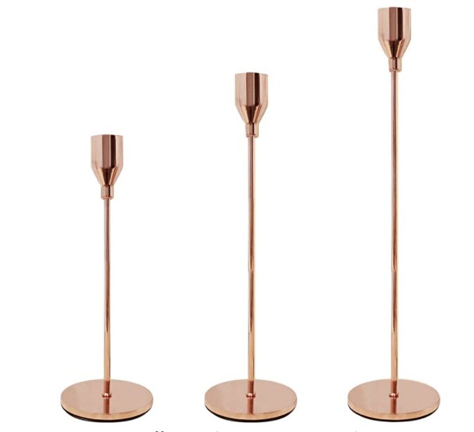 how to make my wood table tops, Copper Candlesticks