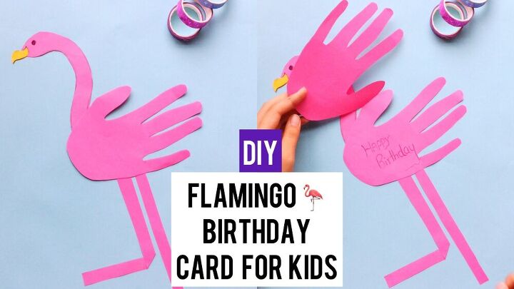 how to make a flamingo birthday card paper craft for kids