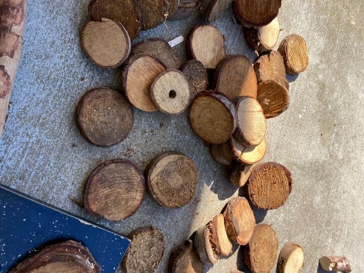 campanas de viento de galletas de madera de la naturaleza, De los restos de X Mas Trees