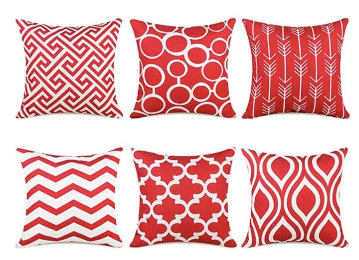 the best homemade 4th of july patriotic decorations, Red and White Pillows