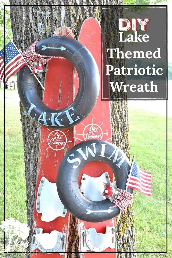 diy lake themed patriotic wreath