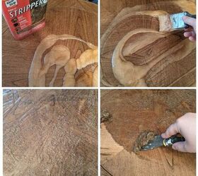 updating a vintage round accent table using paint and resin appliques