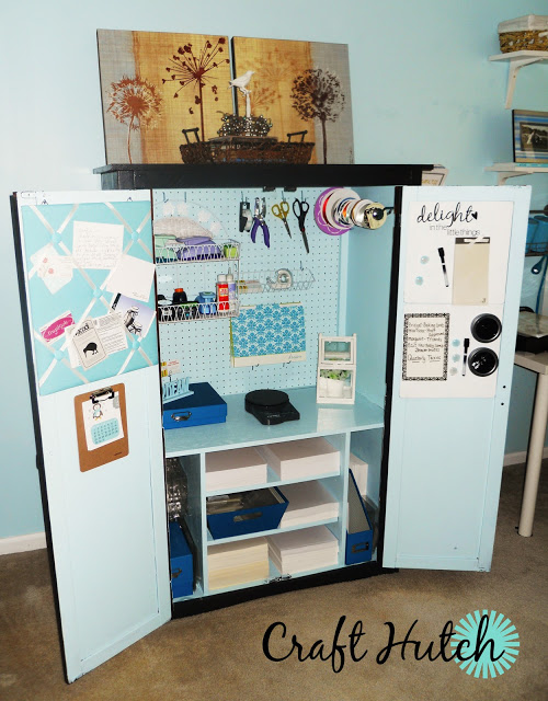 10 ways to transform your old tv cabinet, A fun organized craft hutch