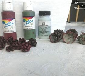 how to make a faux succulent garden with pine cones, Paints Used