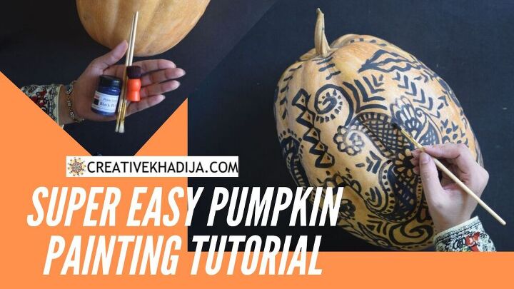 henna painting on pumpkin art idea for fall decor