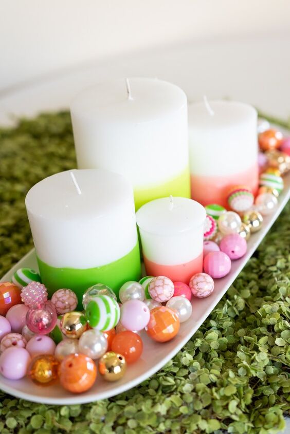 s 16 amazing ways to upcycle your leftover cans, Dip Dyed Candles