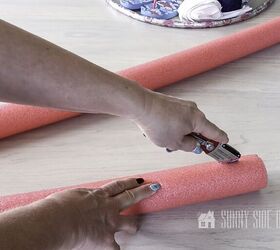 Cut a pool noodle right down the middle for this super simple porch idea