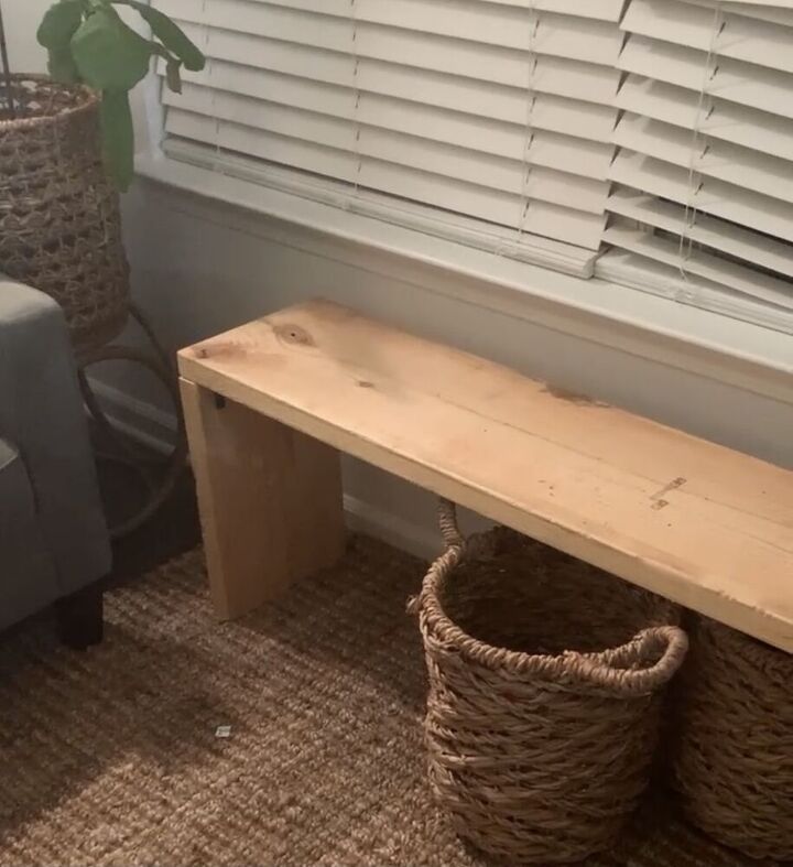 diy stained plant bench