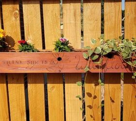simple reclaimed wood flower box with a twist