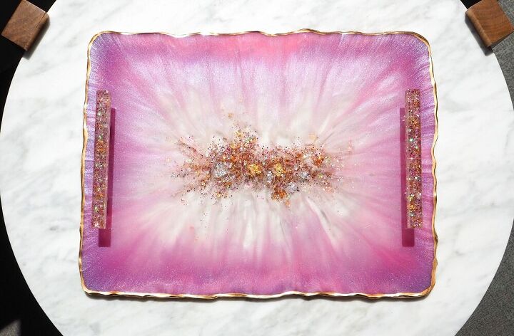 sparkly resin serving tray