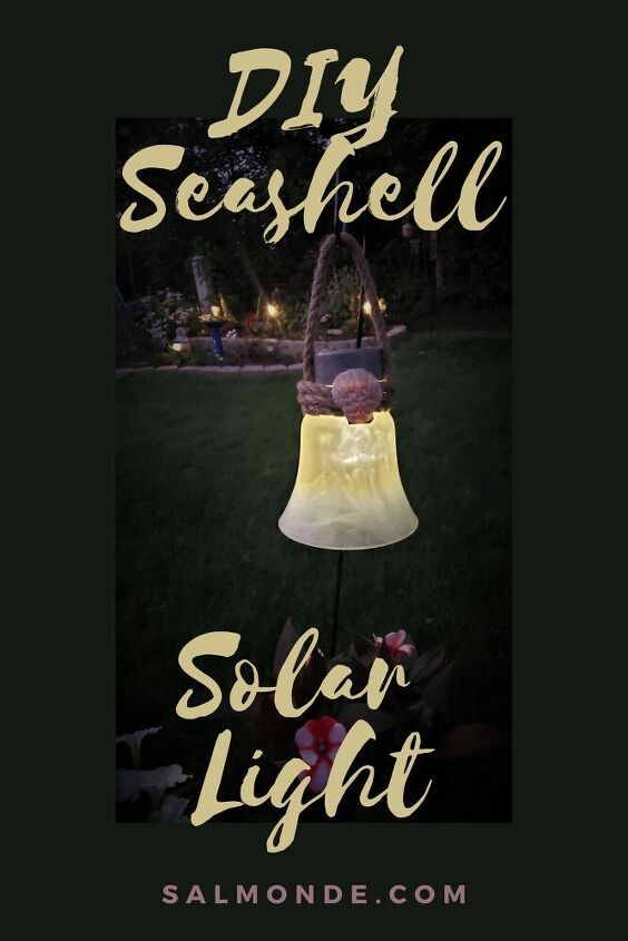 how to make beachy hanging solar seashell lights