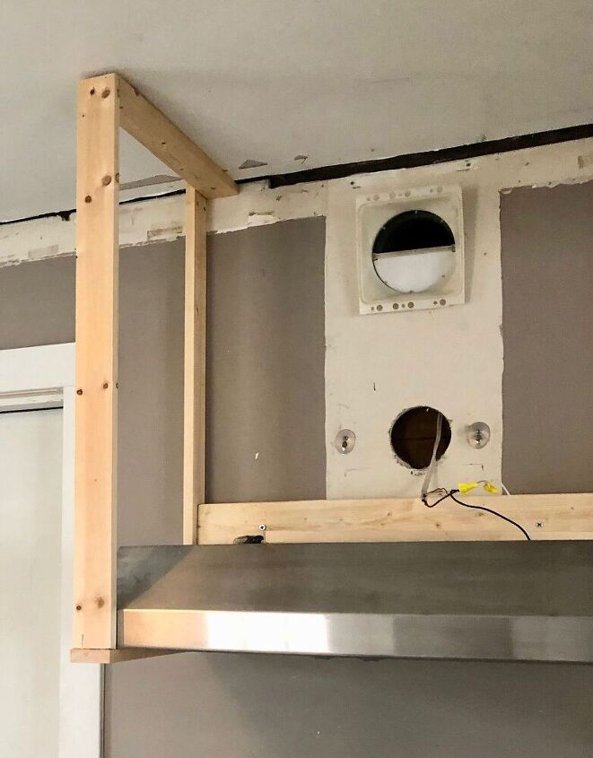 diy wood vent hood with a modern vibe, Installing the vent hood