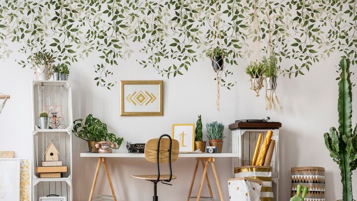 s 11 stunning ways to totally transform your boring blank walls, Stenciled Accent Wall