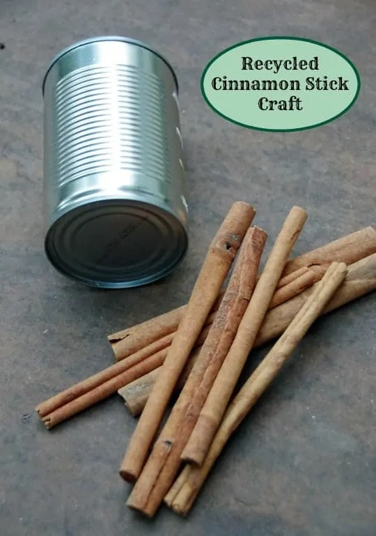 upcycled cinnamon stick centerpiece