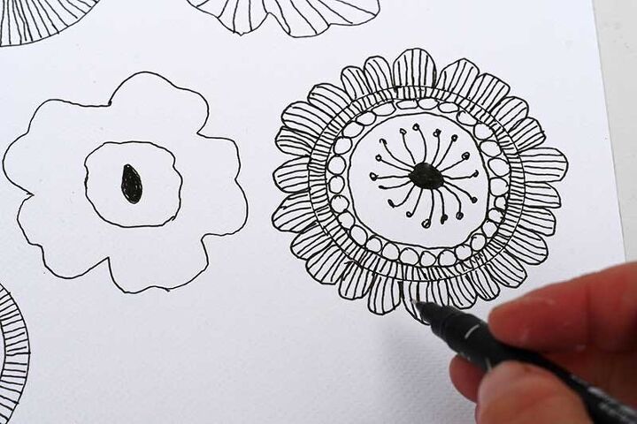 scandinavian style doodle flower decoration
