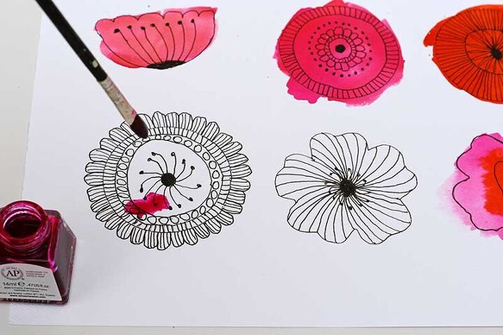 scandinavian style doodle flower decoration