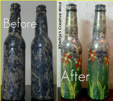 ideia criativa e tutorial de reciclagem de garrafas de vidro vazias