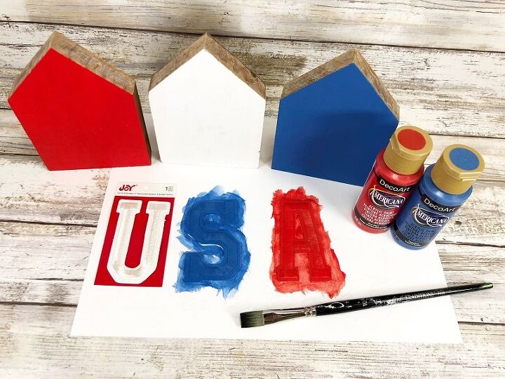patriotic usa wooden houses perfect for farmhouse decor