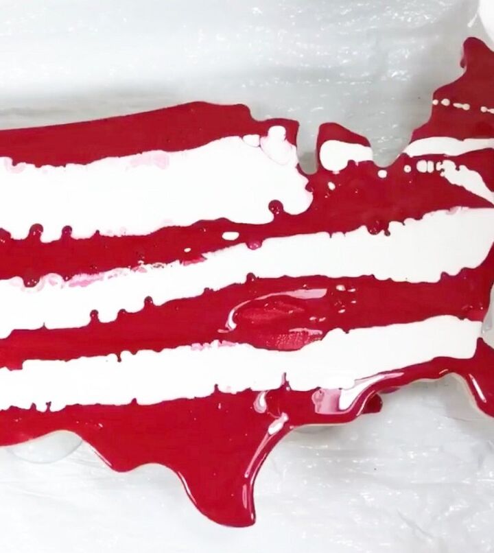 paint pour american flag with decoart