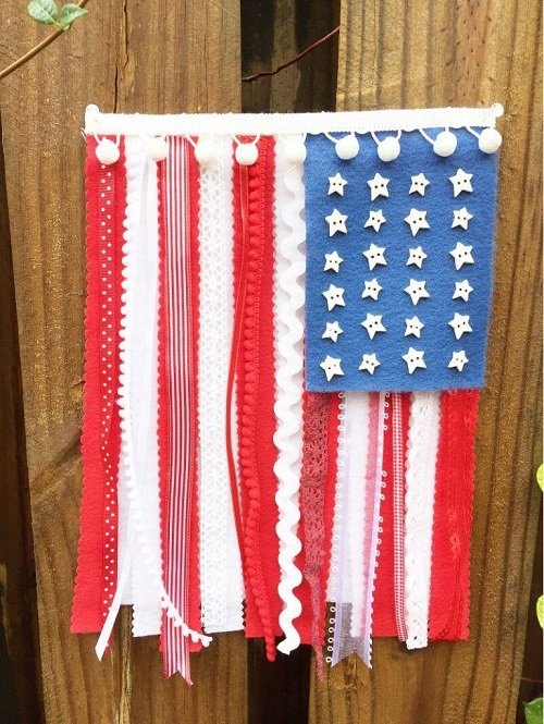 hand lettered american flag plaque