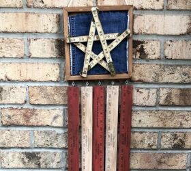 American Flag Door Hanger Created From Vintage Rulers