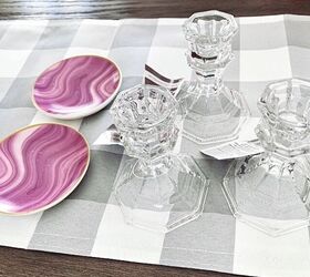 Glue tiny trinket dishes to candlesticks for this beautiful designer dupe