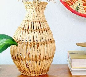 diy woven vase with raffia