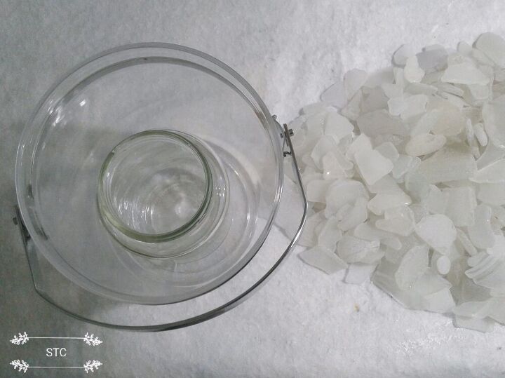 iluminacin de verano vidrio de mar en un cubo de hielo, Tarro de mermelada en cubo de hielo