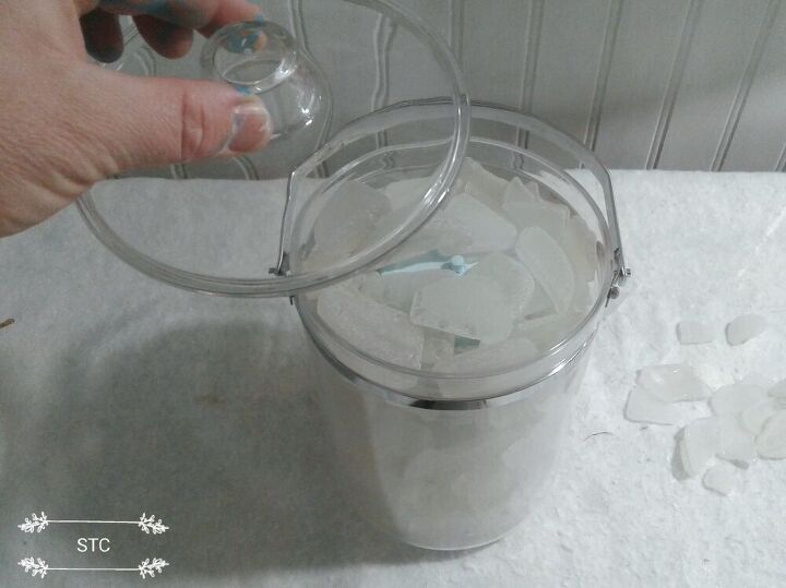 iluminao de vero vidro do mar em um cubo de gelo, tampa do balde de gelo