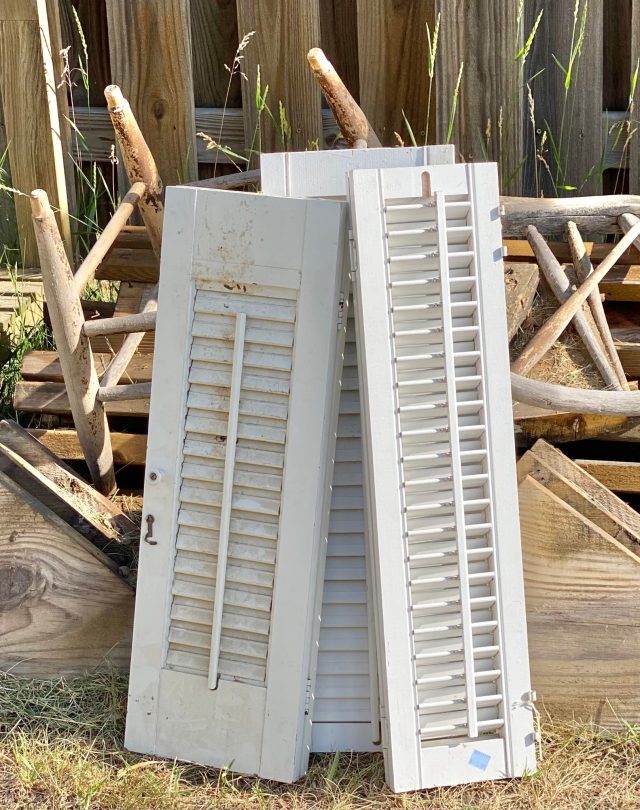 upcycled old shutters into a planter box