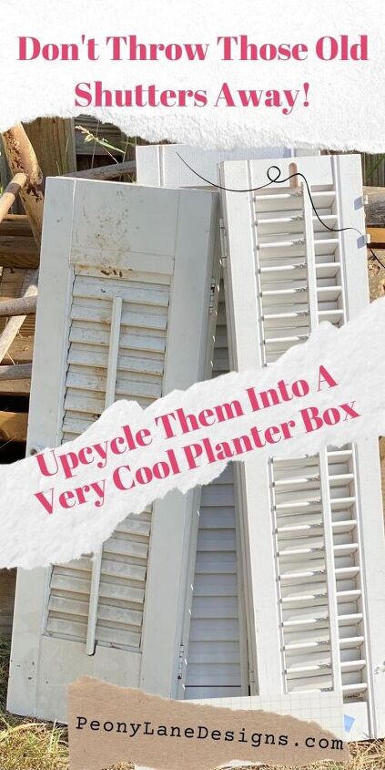 upcycled old shutters into a planter box