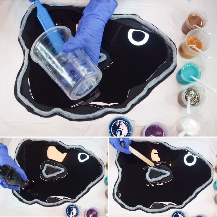 resin geode with diy crystals