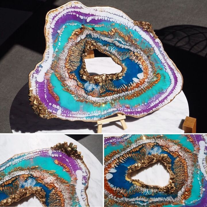 resin geode with diy crystals