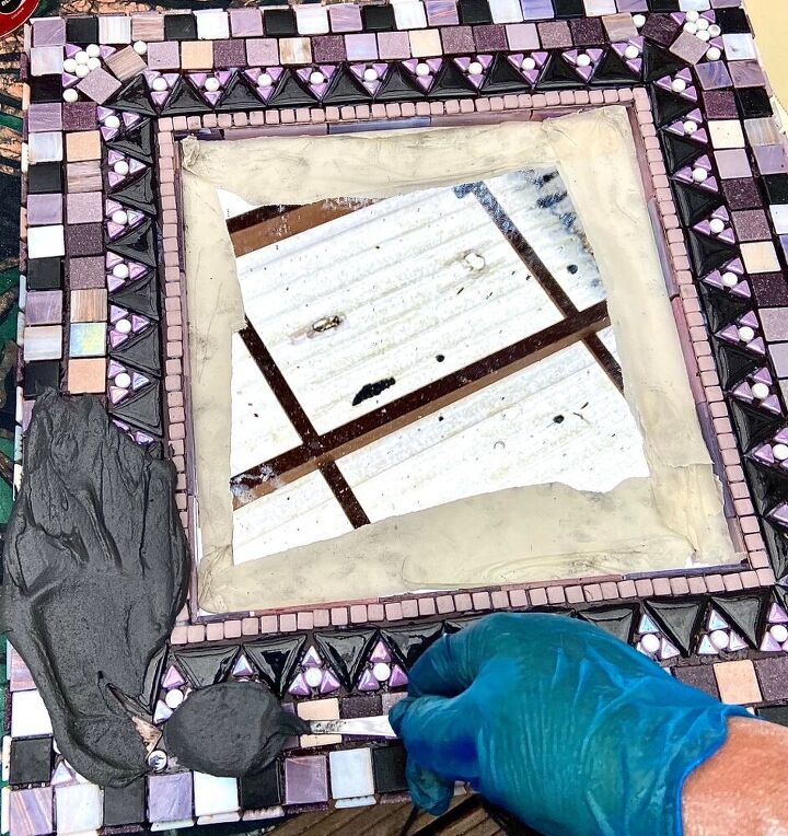 how to transform old mirror frame into magic must have, Grout frame