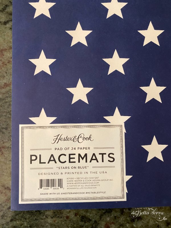 diy patriotic garland, Hester Cook placemats 12 x 18